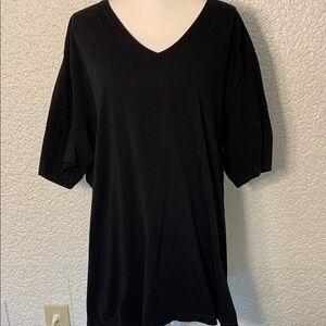 Ulla Popken size 24/26 Classic Black V-Neck Women's Top